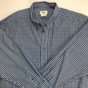 LACOSTE Men 45 - 2XL Cotton Blue Multi-Color Plaid Shirt